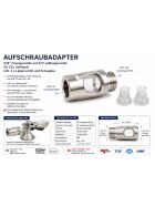 Aufschraubadapter für Kegverschlüsse von 5/8" auf 3/4" inkl. 2 x Lippenventil und Schauglas