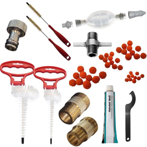 Cleaning set for beer lines with 28 & 30mm adapter for 4, 6.7, 7 or 10mm premium line