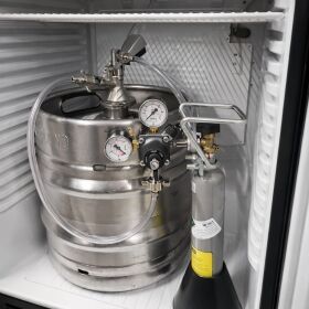 Premium beer bar complete for max. 50-liter keg with Liebherr refrigerator