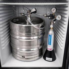 Premium beer bar complete for max. 50-liter keg with Liebherr refrigerator