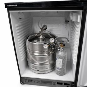 Premium beer bar complete for max. 50-liter keg with Liebherr refrigerator