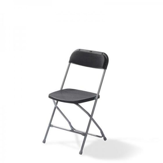 Budget folding chair gray / black, foldable and stackable, steel frame, 43x45x80cm (WxDxH), 50110