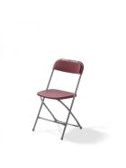 Budget folding chair gray / bordeaux, foldable and stackable, steel frame, 43x45x80cm (WxDxH), 50130