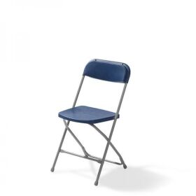 Budget folding chair gray / blue, foldable and stackable,...