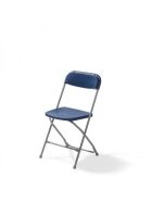Budget folding chair gray / blue, foldable and stackable, steel frame, 43x45x80cm (WxDxH), 50150
