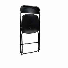 Budget Klappstuhl schwarz/schwarz, klappbar und stapelbar, Stahlgestell, 43x49x80cm (BxTxH), 50160