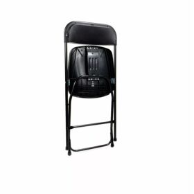 Budget Klappstuhl schwarz/schwarz, klappbar und stapelbar, Stahlgestell, 43x49x80cm (BxTxH), 50160