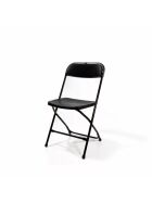 Budget Klappstuhl schwarz/schwarz, klappbar und stapelbar, Stahlgestell, 43x49x80cm (BxTxH), 50160