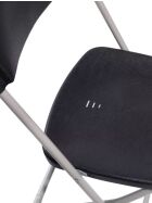 Budget Klappstuhl schwarz/schwarz, klappbar und stapelbar, Stahlgestell, 43x49x80cm (BxTxH), 50160