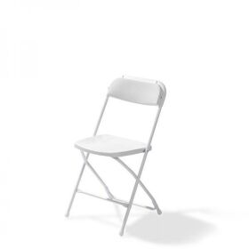 Budget folding chair white / white, foldable and...