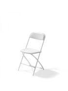 Budget folding chair white / white, foldable and stackable, steel frame, 43x45x80cm (WxDxH), 50170