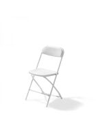 Budget Klappstuhl weiß/weiß, klappbar und stapelbar, Stahlgestell, 43x49x80cm (BxTxH), 50170