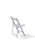 Wedding folding chair polypropylene white, leatherette seat, 45x45x78cm (WxDxH), 50220