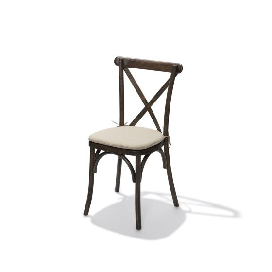 Seat cushion padded ecru for Crossback (bar) chair, 46x45x2cm (WxDxH), 50100CSHN