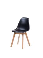 Keeve Stapelstuhl schwarz ohne armlehne, birkenholz gestell und kunststoff sitzfläche, 47x53x83cm (BxTxH), 505F01SB