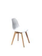 Keeve stacking chair white without armrests, birch wood frame and plastic seat, 47x53x83cm (WxDxH), 505F01SW