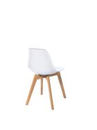 Keeve stacking chair white without armrests, birch wood frame and plastic seat, 47x53x83cm (WxDxH), 505F01SW