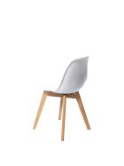 Keeve stacking chair white without armrests, birch wood frame and plastic seat, 47x53x83cm (WxDxH), 505F01SW