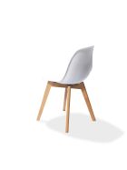Keeve stacking chair white without armrests, birch wood frame and plastic seat, 47x53x83cm (WxDxH), 505F01SW