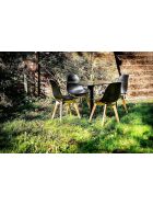 Keeve stacking chair white without armrests, birch wood frame and plastic seat, 47x53x83cm (WxDxH), 505F01SW