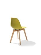 Keeve stacking chair yellow without armrests, birch wood frame and plastic seat, 47x53x83cm (WxDxH), 505F01SY