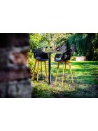 Keeve Barhocker schwarz ohne armlehne, birkenholz gestell und kunststoff sitzfläche, 53x47x119cm (BxTxH), 506F01SB