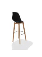 Keeve bar stool black without armrests, birch wood frame and plastic seat, 53x47x119cm (WxDxH), 506F01SB