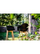 Keeve Barhocker schwarz ohne armlehne, birkenholz gestell und kunststoff sitzfläche, 53x47x119cm (BxTxH), 506F01SB