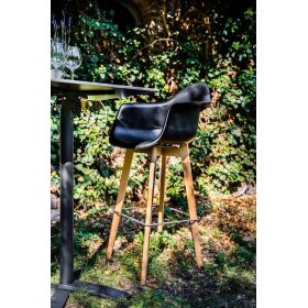 Keeve bar stool gray without armrests, birch wood frame and plastic seat, 53x47x119cm (WxDxH), 506F01SG