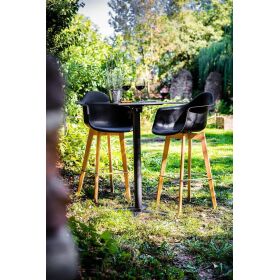 Keeve bar stool gray without armrests, birch wood frame and plastic seat, 53x47x119cm (WxDxH), 506F01SG
