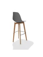 Keeve bar stool gray without armrests, birch wood frame and plastic seat, 53x47x119cm (WxDxH), 506F01SG