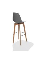 Keeve bar stool gray without armrests, birch wood frame and plastic seat, 53x47x119cm (WxDxH), 506F01SG