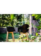 Keeve bar stool gray without armrests, birch wood frame and plastic seat, 53x47x119cm (WxDxH), 506F01SG