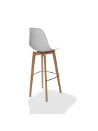 Keeve bar stool white without armrests, birch wood frame and plastic seat, 53x47x119cm (WxDxH), 506F01SW
