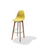 Keeve Barhocker gelb ohne armlehne, birkenholz gestell und kunststoff sitzfläche, 53x47x119cm (BxTxH), 506F01SY