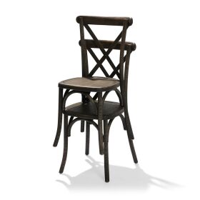 Crossback stacking chair solid wood, brown, 48x47x88cm...