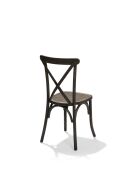 Crossback stacking chair solid wood, brown, 48x47x88cm (WxDxH), 50100