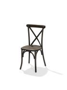 Crossback stacking chair solid wood, brown, 48x47x88cm (WxDxH), 50100