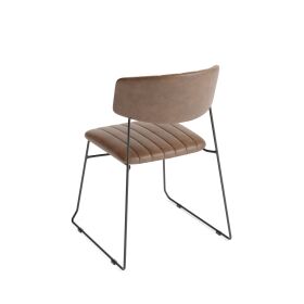 Mundo stacking chair cognac, synthetic leather upholstered, fire-retardant, 54x55x79cm (WxDxH), 53001