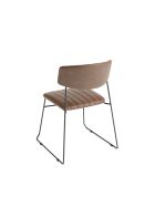 Mundo stacking chair cognac, synthetic leather upholstered, fire-retardant, 54x55x79cm (WxDxH), 53001