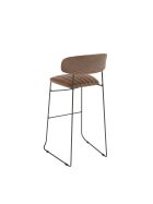 Mundo bar stool cognac, synthetic leather upholstered, fire-retardant, 46.5x49x105cm (WxDxH), 53101