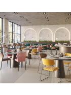 Mundo bar stool cognac, synthetic leather upholstered, fire-retardant, 46.5x49x105cm (WxDxH), 53101