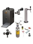 Under-counter dispensing system 25l with stainless steel dispensing column, compensator tap, CO², clock, hoses and keg