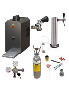 Under-counter dispensing system 25l with stainless steel dispensing column, compensator tap, CO², clock, hoses and keg