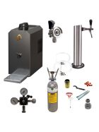 Under-counter dispensing system 25l with stainless steel dispensing column, compensator tap, CO², clock, hoses and keg