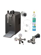 Under-counter dispensing system 25l with stainless steel dispensing column, compensator tap, CO², clock, hoses and keg