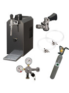 Under-counter dispensing system 25l with stainless steel dispensing column, compensator tap, CO², clock, hoses and keg