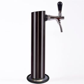Untertheke Zapfanlage 35l mit Edelstahl Schwarzer Schanksäule, Kompensatorschankhahn, CO², Uhr, Schläuchen und Keg