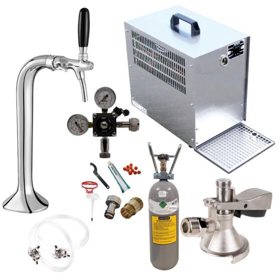 Under-counter - dispensing system 60l with dispensing column Classic, compensator tap, CO², clock, hoses and keg