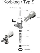 Check cone and ball lock / Beer-Stop for keg coupler